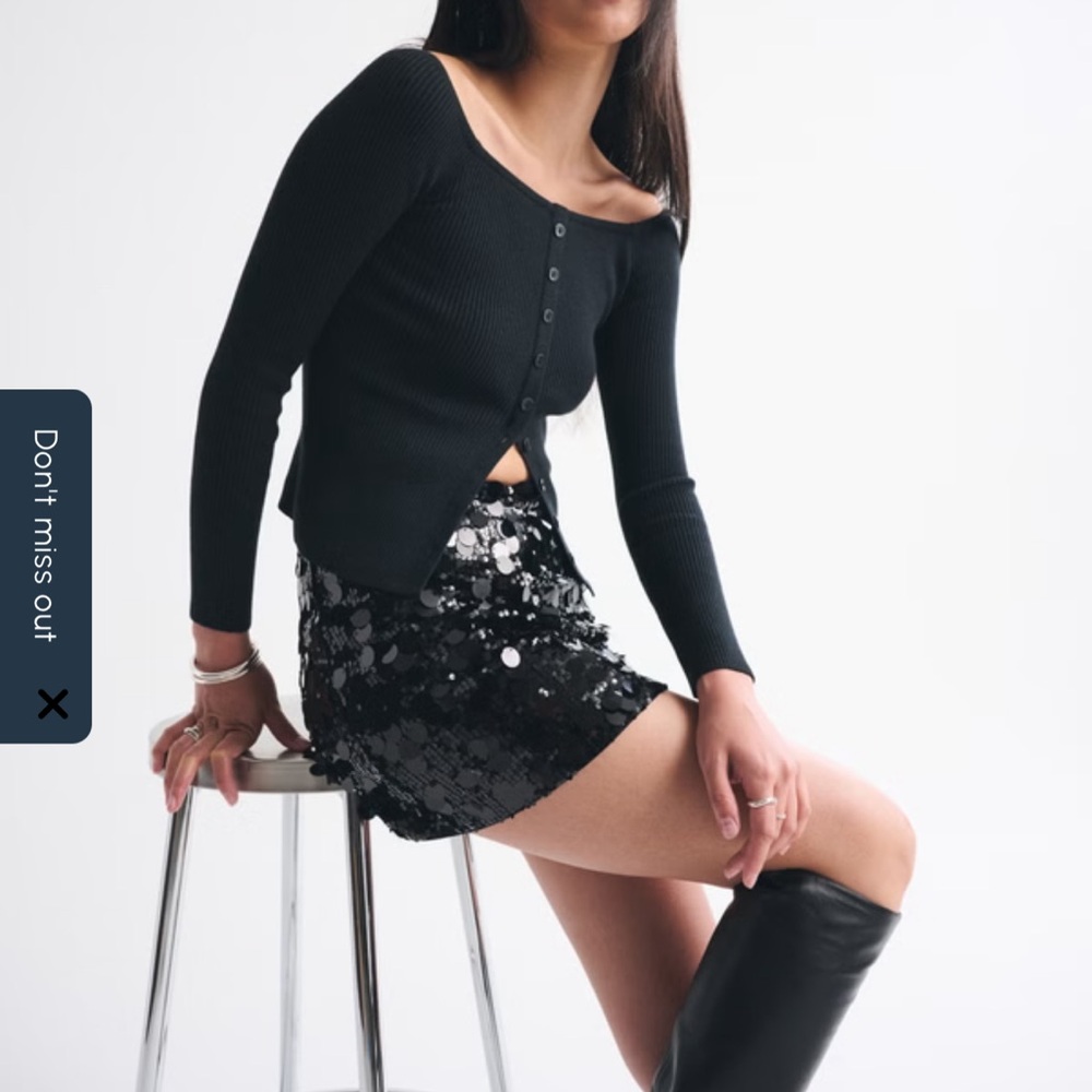 Abercrombie & Fitch Black Sequin Mini Skirt